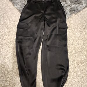 Aritzia Black Satin Pants
